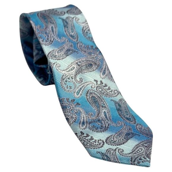 Pronto Uomo PLATINUM tie blue paisley - Picture 1 of 4
